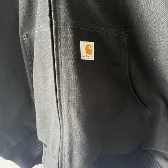 Vintage Carhartt Black Camo Lined Jacket Men’s XXL Canvas Workwear Zip-up J-140 - Picture 3 of 7